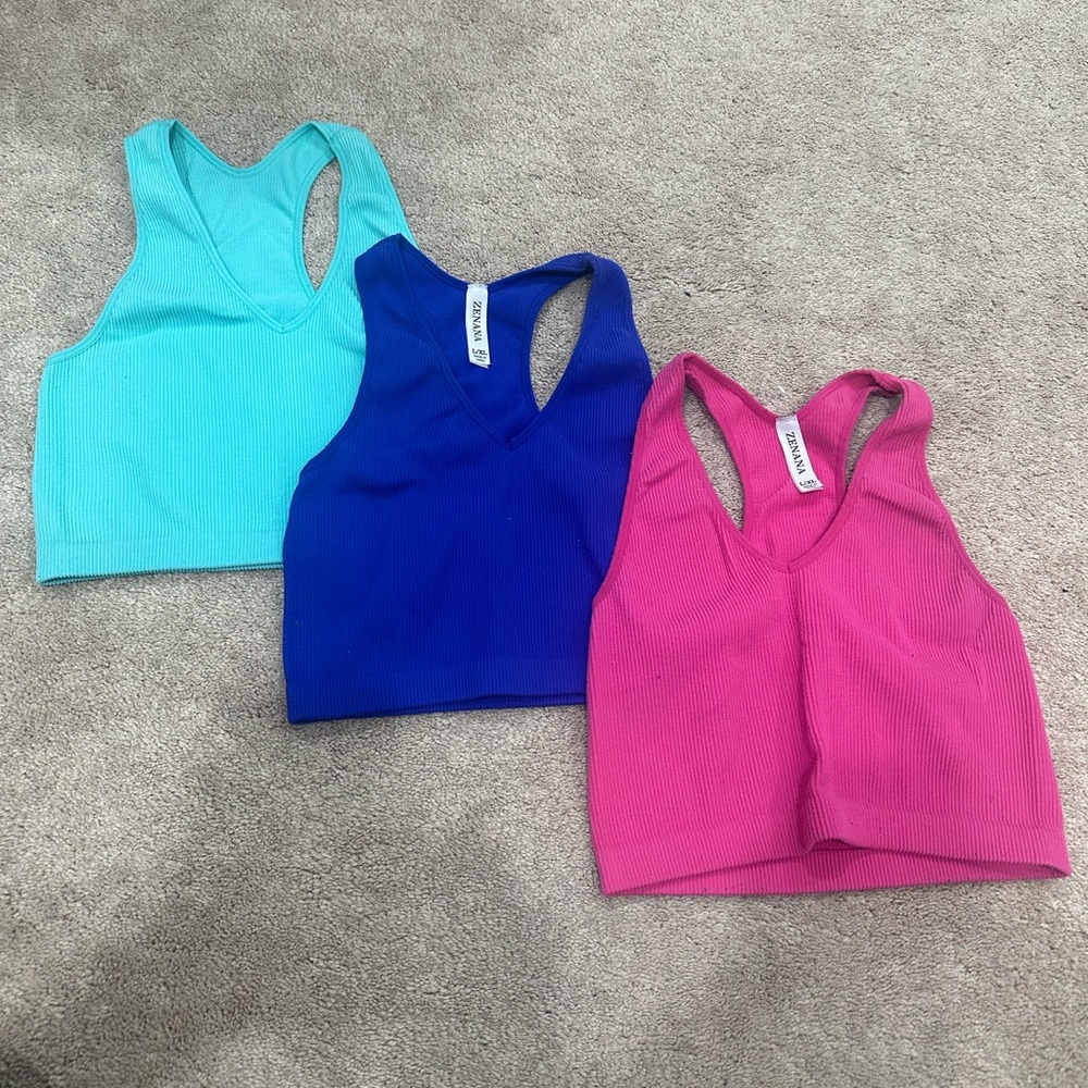 3-pack ribbed tank Zenana set